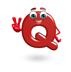 Cartoon Character of alphabet Q