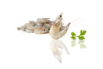 seafood fresh shrimp isolated on white background