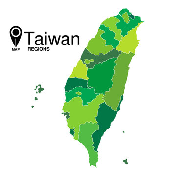 Regions map of Taiwan. Taiwan