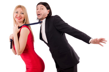 Pair isolated on the white background