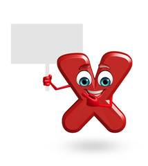 Fototapeta premium Cartoon Character of alphabet X with Sign