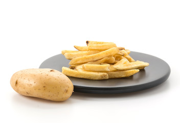 french fries on white background