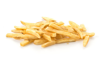 french fries on white background