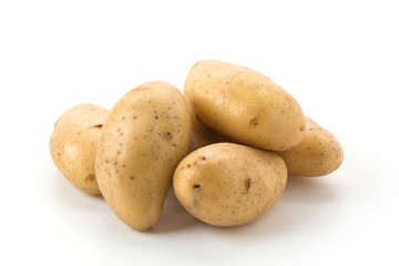 fresh potato on white background