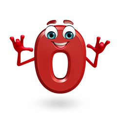 Cartoon character of zero digit