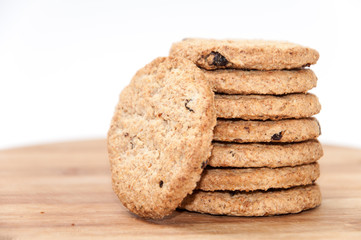 Integral biscuits on the wooden board