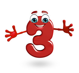 cartoon character of three digit