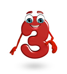 cartoon character of three digit