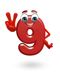 cartoon character of nine digit