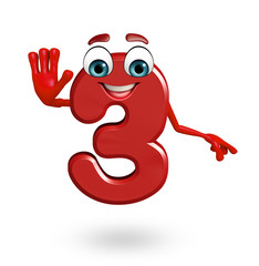 cartoon character of three digit
