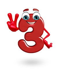 cartoon character of three digit