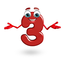 cartoon character of three digit
