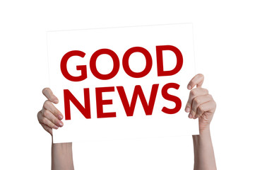 Good News card isolated on white background