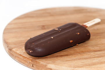 Chocolate ice cream and hazelnut
