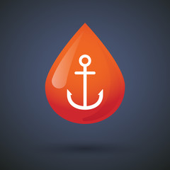 Blood drop icon with an anchor