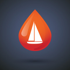 Blood drop icon with a ship