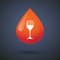 Blood drop icon with a cup of wine