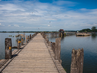 Naklejka premium U Bein Bridge, Mandalay, Myanmar