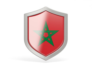 Shield icon with flag of morocco