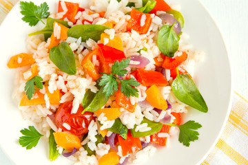 rice and vegetables