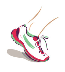 Vector illustration of a running shoe