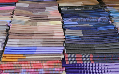 scarves and stoles and fabrics for sale in shop