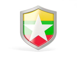 Shield icon with flag of myanmar