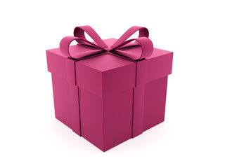 Christmas present with ribbon rendered