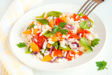 rice and vegetables