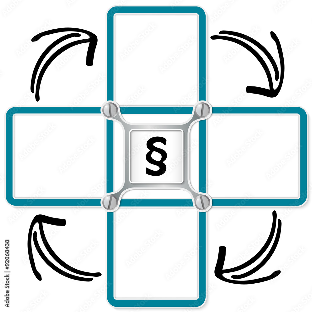 Poster four blank text frames for your text and paragraph