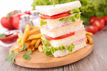 sandwich and french fries