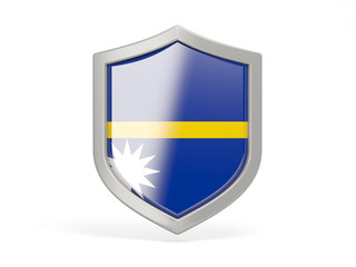 Fototapeta premium Shield icon with flag of nauru