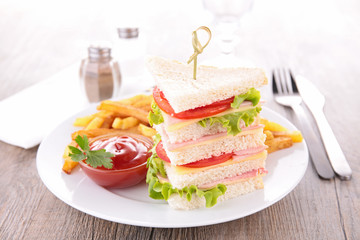 sandwich and french fries