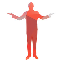 Businessman with arms outstretched