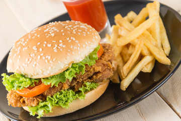 crispy chicken burger