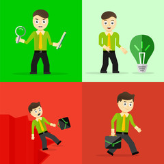 Set of businessman pose character concepts