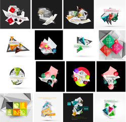Fototapeta premium Set of abstract geometric infographic banner templates