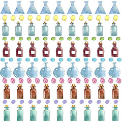 Watercolor medical icons.