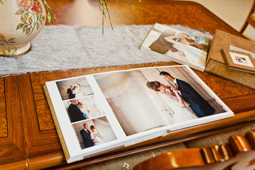 textile wedding photo book and album