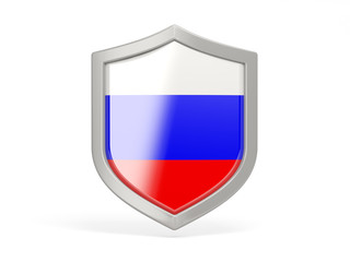 Fototapeta premium Shield icon with flag of russia