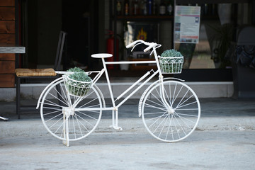 Fototapeta na wymiar Postcard from Greece - The White Bicycle.