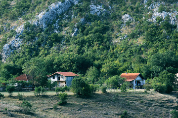 Mountains in Montenegro. Village in Montenegro