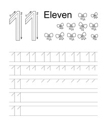 Figure 11. Eleven. Learn handwriting.