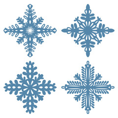 Snowflakes on white background.