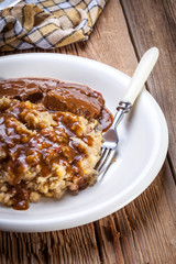 Braised beef with cabbage.