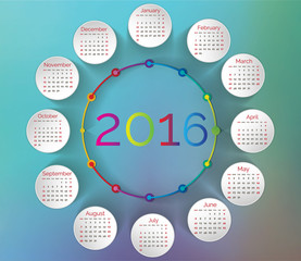 2016- Colorful Calendar