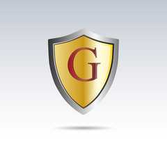 Vector shield initial letter G