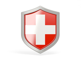 Shield icon with flag of switzerland