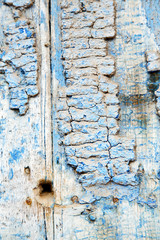 metal nail dirty stripped paint in blue