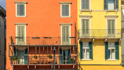 Obraz premium Colorful houses. Verona, Italy.